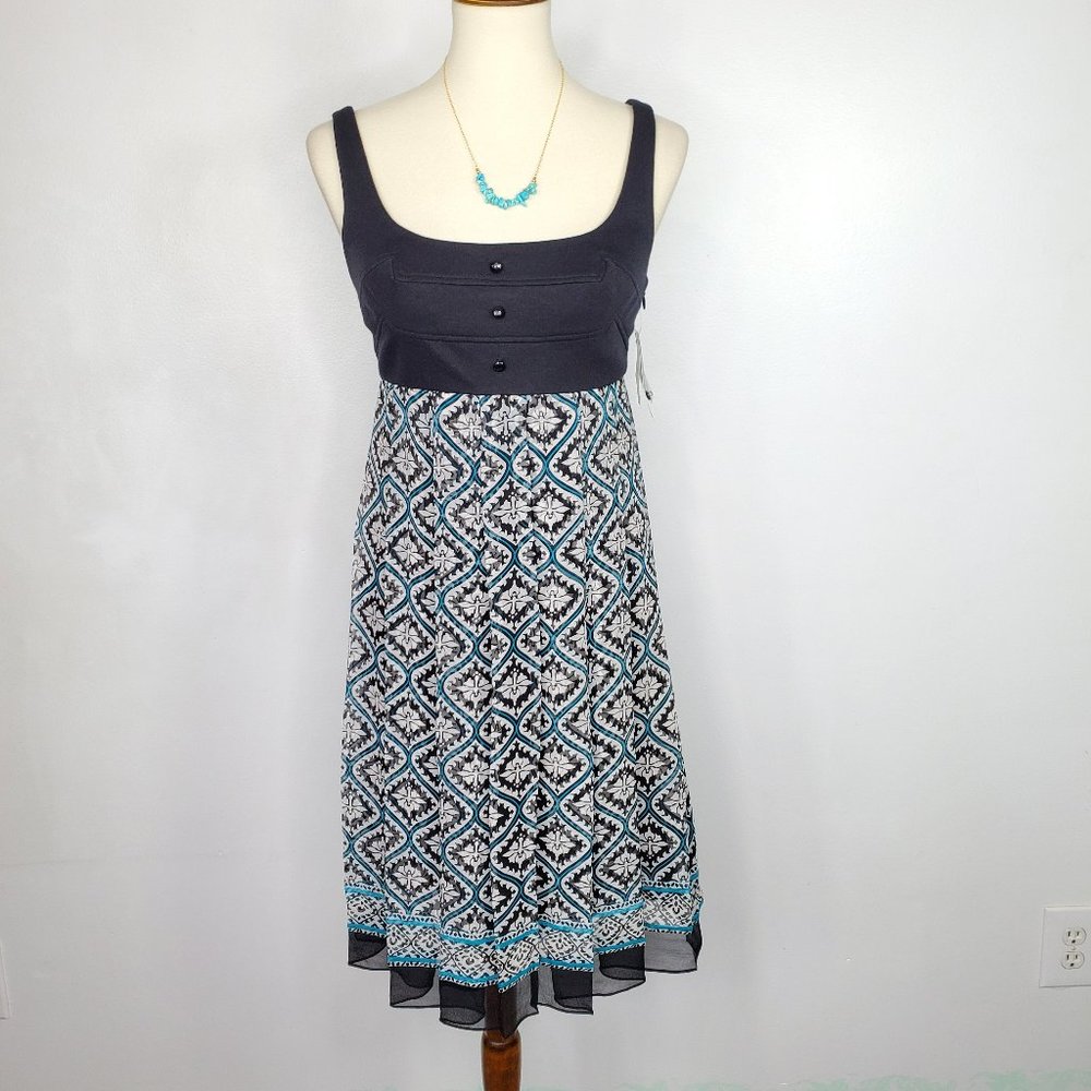 Nicole Miller Mixed Media Silk Skirt Dress NEW NWT Size 6